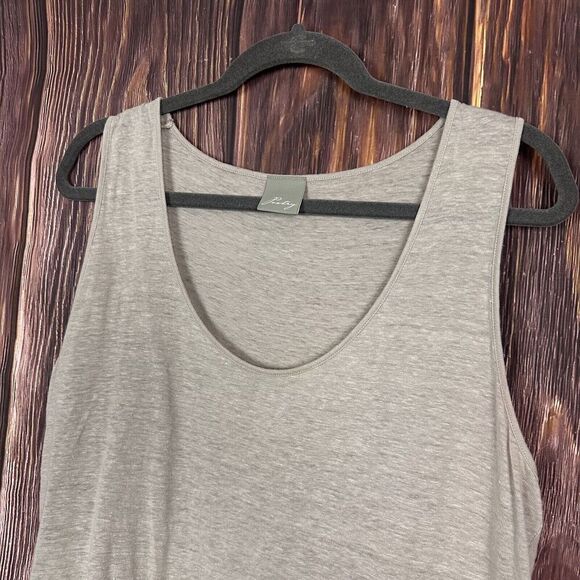 Poetry Women's T-Shirt UK 20 Beige Cream 100% Linen Sleeveless Round Neck Basic - Picture 3 of 5